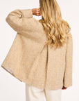 Mille lined woolen kimono jacket w collar