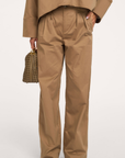 PAREE Pleated straight trousers warm sand