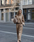PAREE Pleated straight trousers warm sand