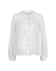 ILENE white long sleevs pleated blouse