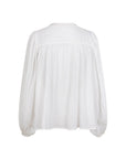 ILENE white long sleevs pleated blouse