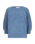 VEERE sea blue round neck knitted top