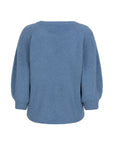 VEERE sea blue round neck knitted top