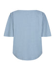 CEZANNE sea blue v neck jersey top