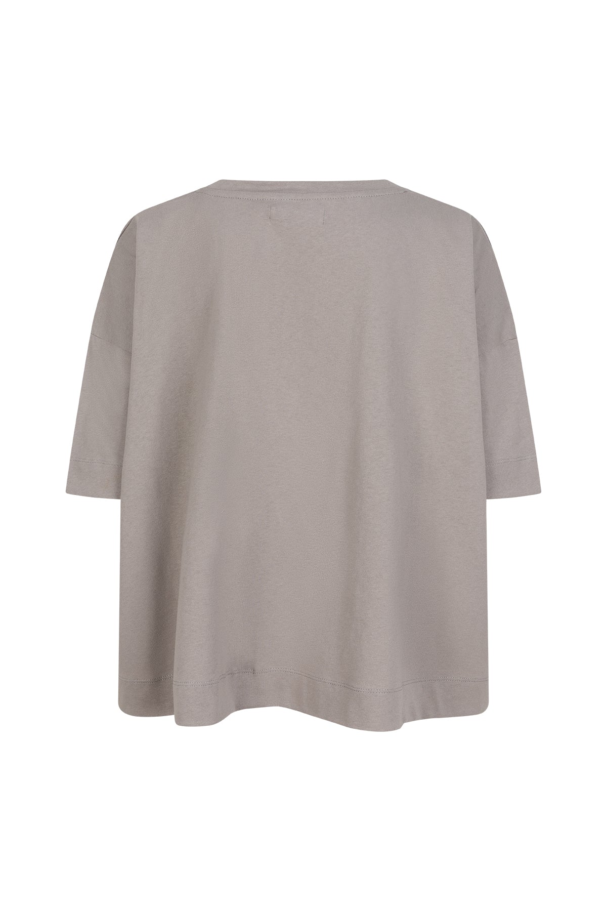 COLLIN boxy jersey top half sleeves grey