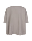 COLLIN boxy jersey top half sleeves grey