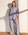 CAYENNE pull on wide leg pants streep