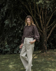 Ide long pleated blouse