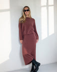 Vilette fluffy knitted maxi skirt