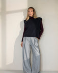 Valentin sleeveless alpaca strap top Dark Grey