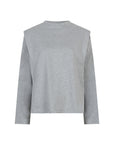 Calix long sleeves tee with fancy shoulder Grey Melange