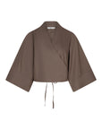 Ielies Kimono sleeve wrap top bruin