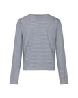 CAESAR Long sleeves tee streep kobalt blauw