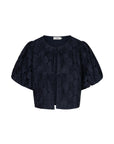 IANTIES Half balloon sleeves embro+beads top