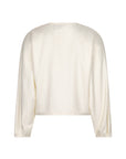 CAMELL 3/4 sleeves collarles blouson Coconut milk
