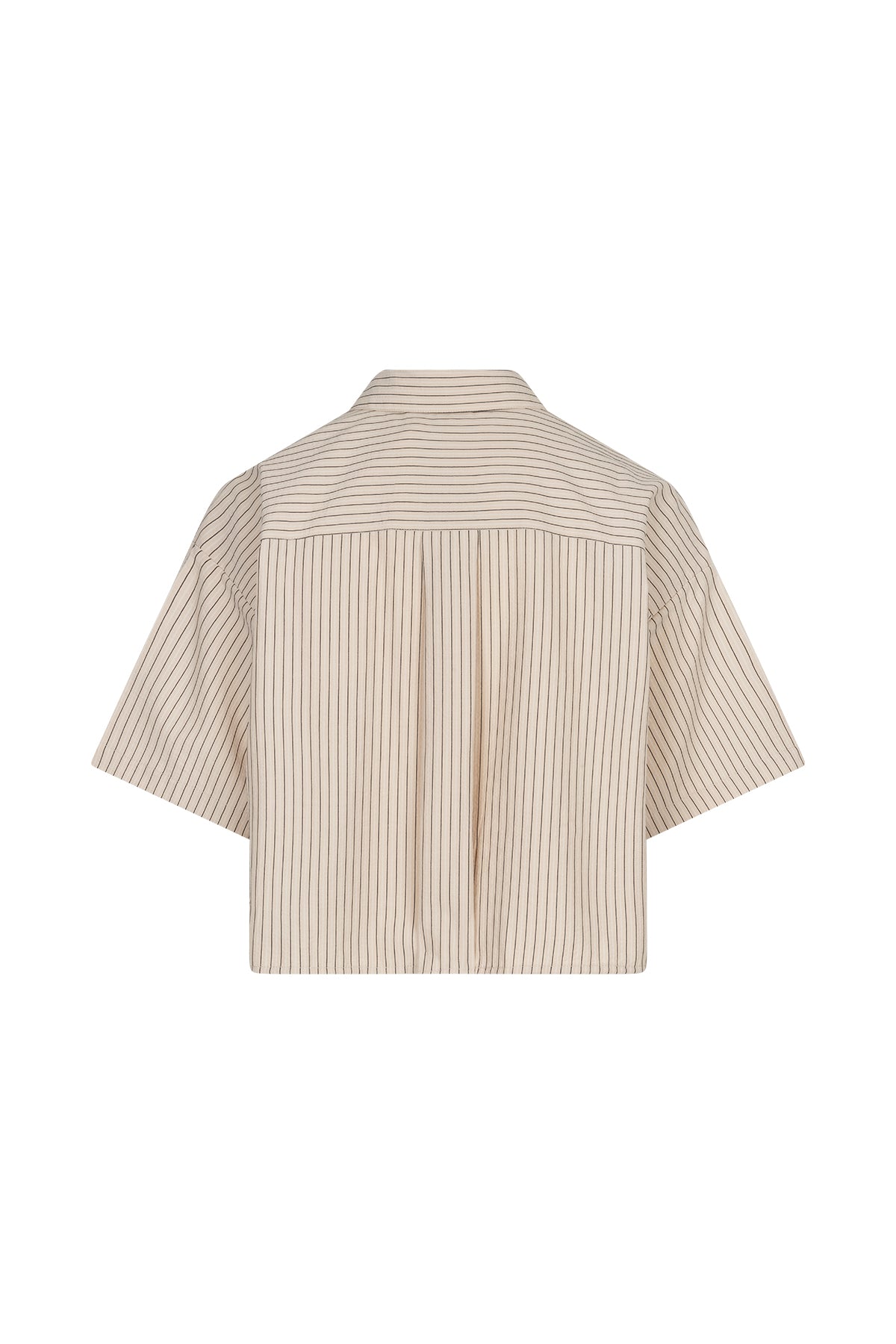 CLODIA Half sleeves shirt Camel stripe