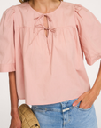 IELINE short sleeves poplin top Faded Pink