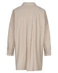 CINNEZ Shirt dress patched pockets Camel stripe