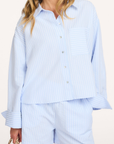 CILYAZ Long sleeves high cuff shirt blauw