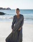 CAELEY spagetthi strap flaired maxi dress Magnet