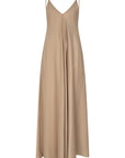 CAELEY spagetthi strap flaired maxi dress Camel