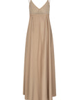 CAELEY spagetthi strap flaired maxi dress Camel