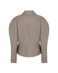 CIRISS Fitted balloon sleeve blouse zand
