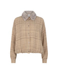 CELENN Detachable collar balloonshirt camel check