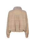 CELENN Detachable collar balloonshirt camel check
