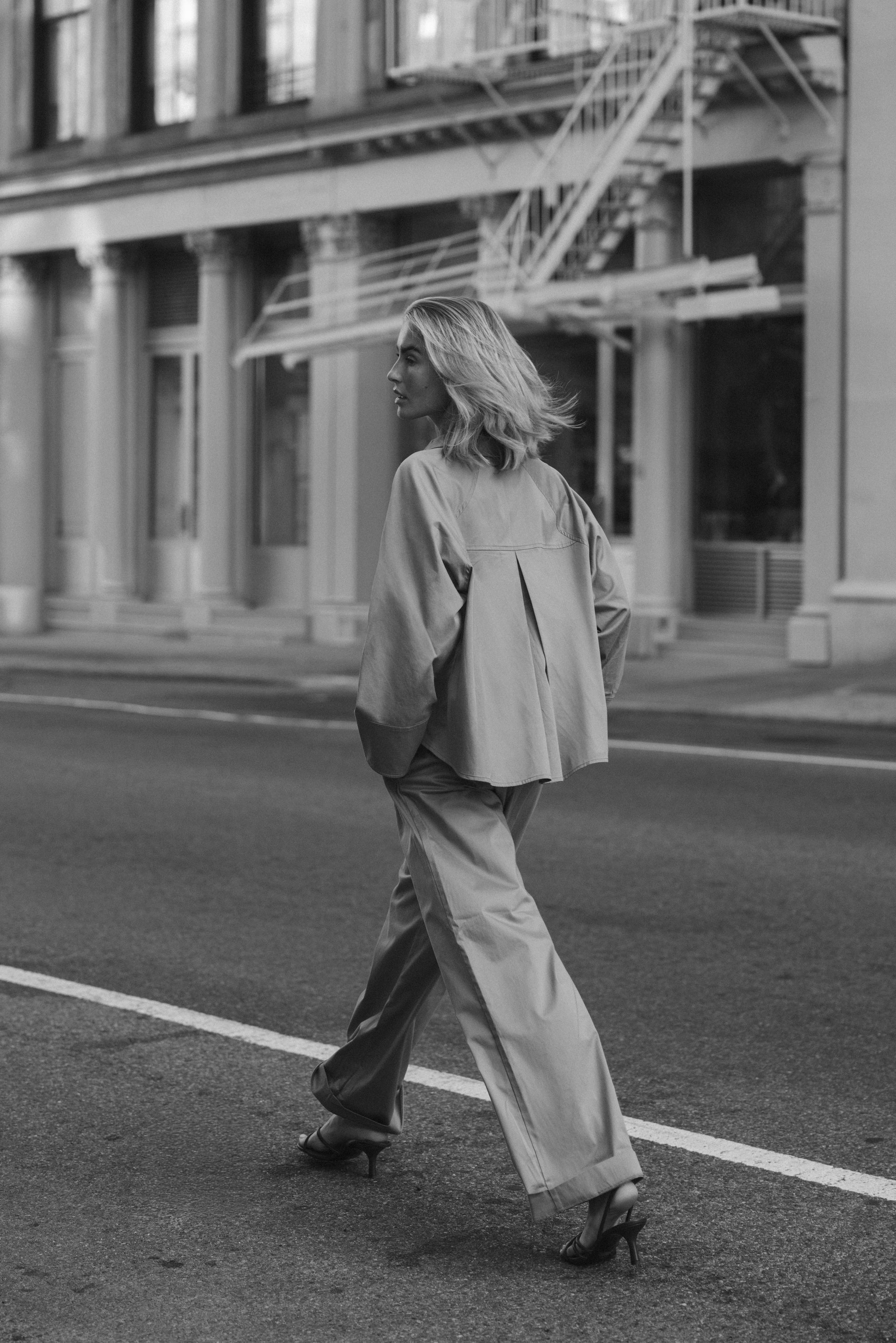 PAISE A line shirt blouse warm sand