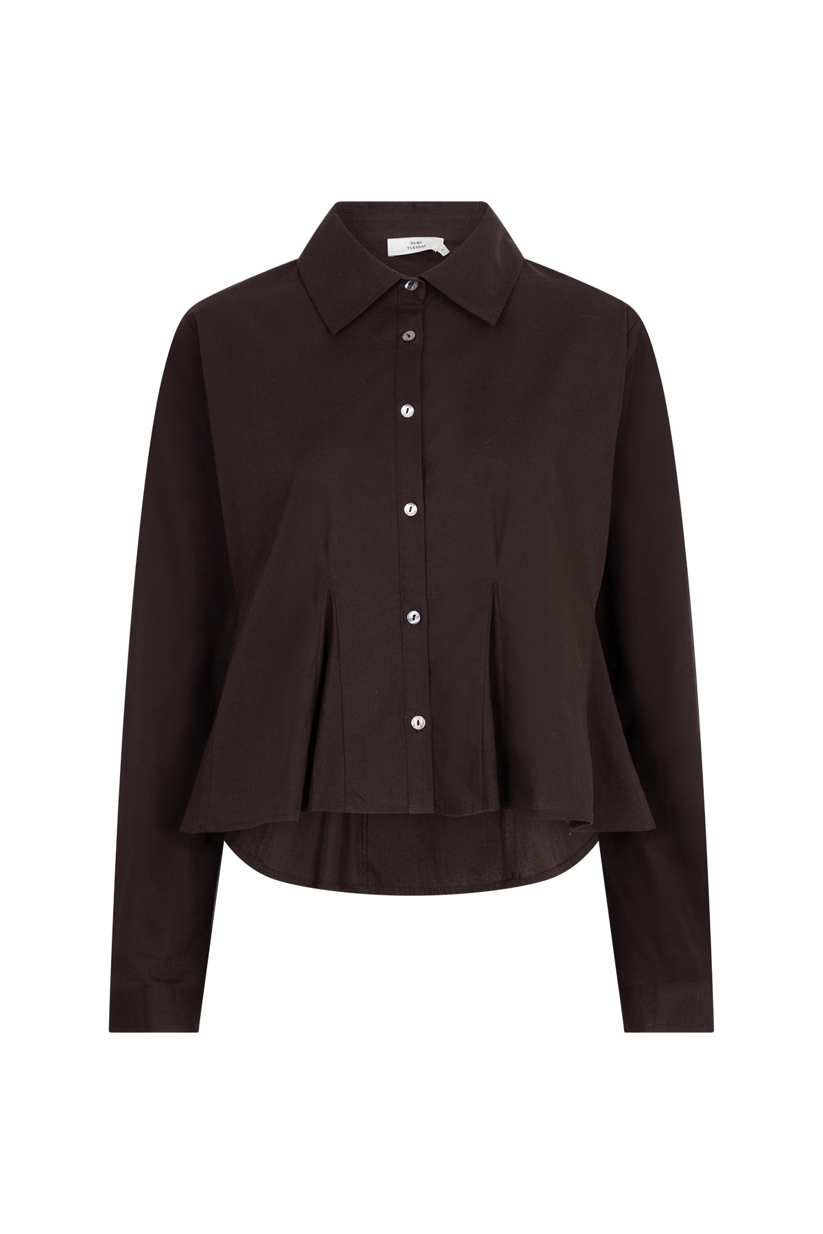 KAISE Flaired poplin shirt chocolat