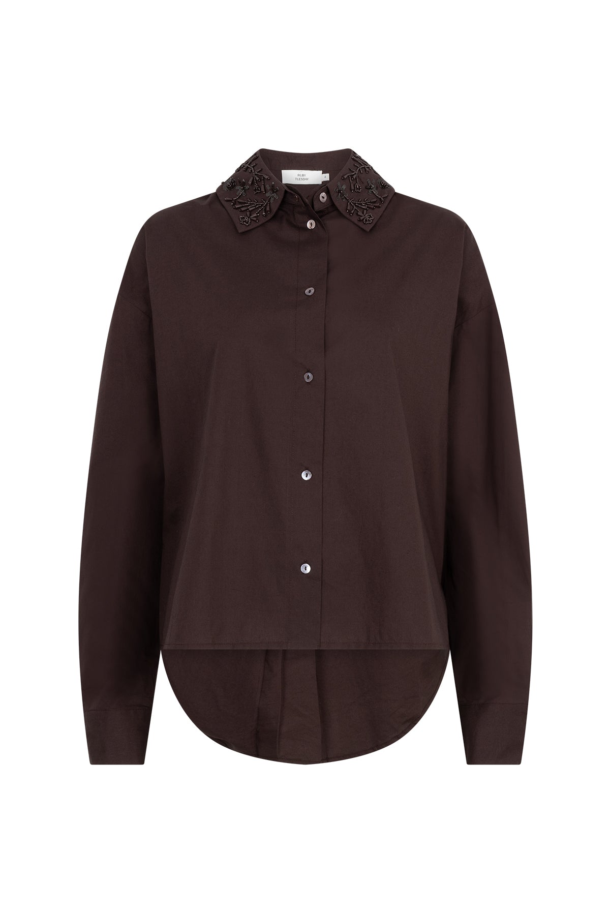 KARISS Poplin shirt chocolat