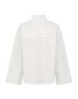 KARMEL Poplin shirt with bow collar bright white