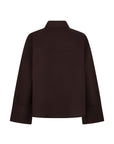 KARMEL Poplin shirt with bow collar chocolat