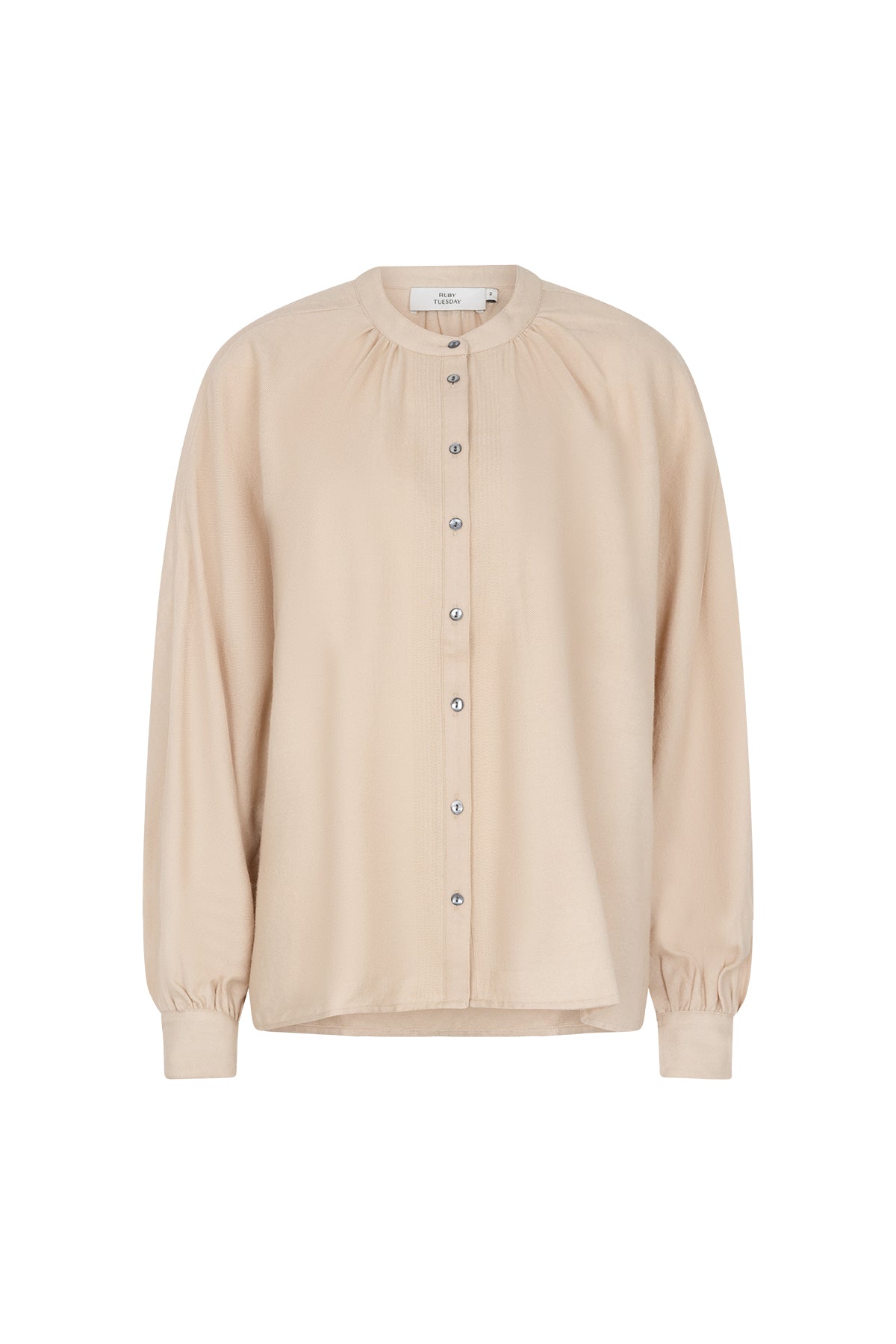 KHAREE Wool viscose long sleeve shirt cloud dancer