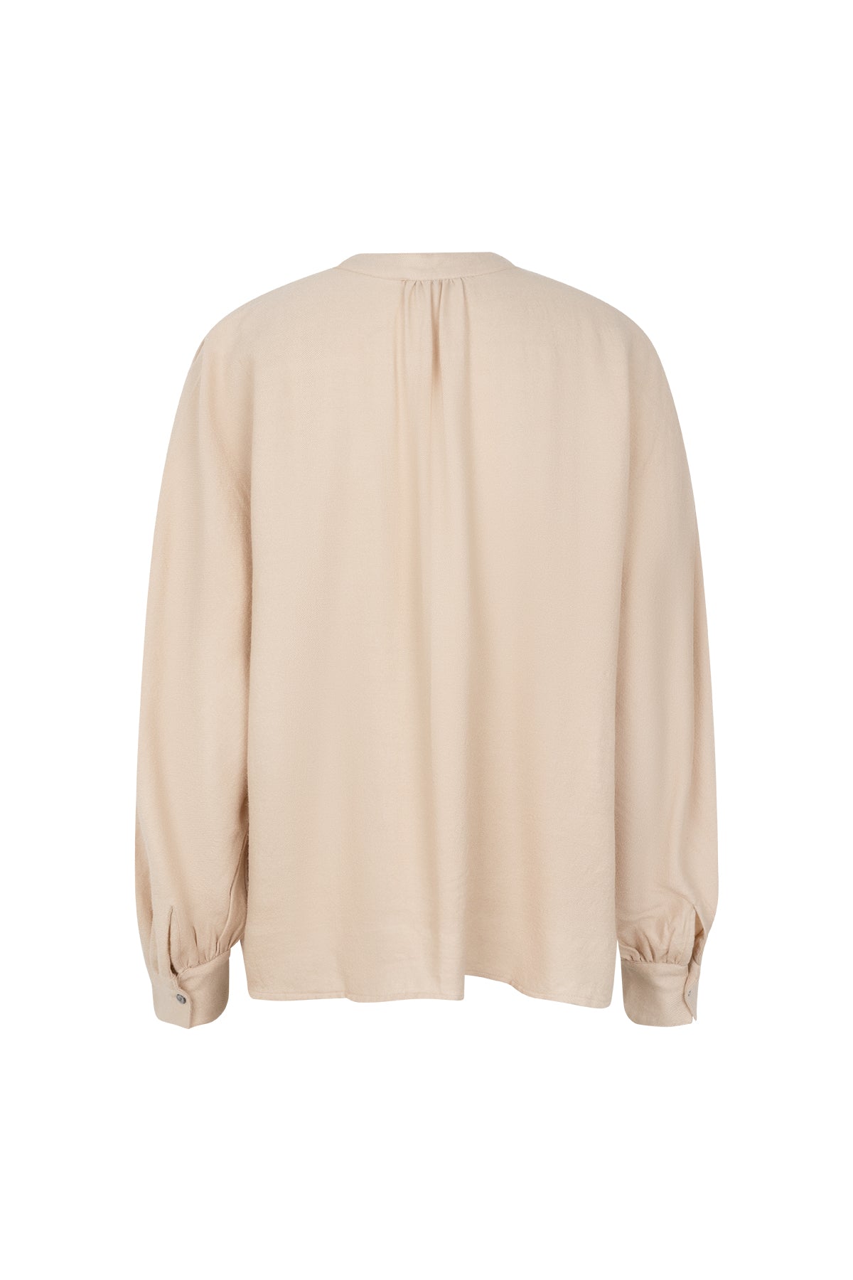 KHAREE Wool viscose long sleeve shirt cloud dancer