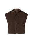 CISONNE Woolen check gilet brown check