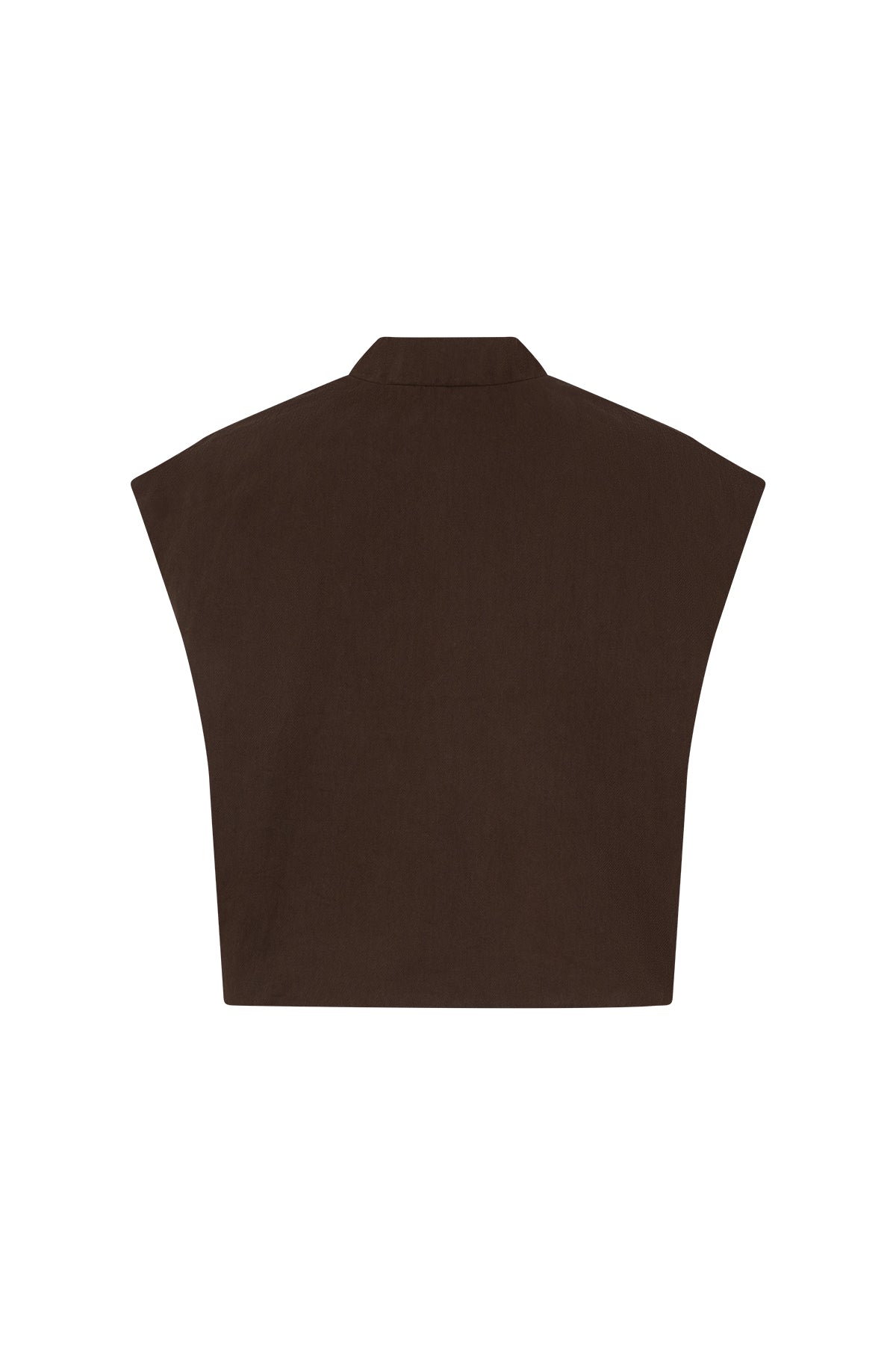CISONNE Woolen check gilet brown check