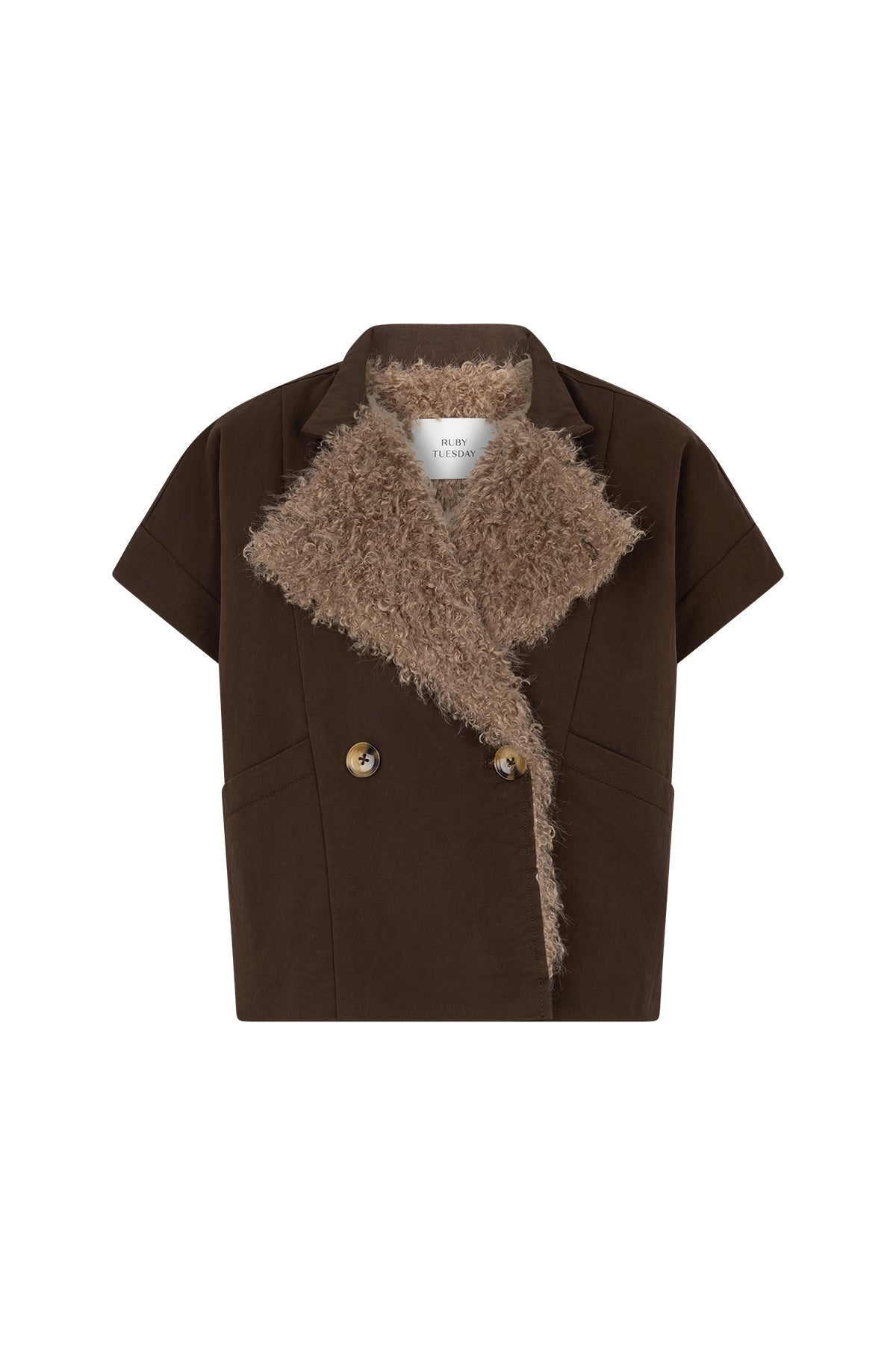 CILLY Waxed poncho Top chocolat