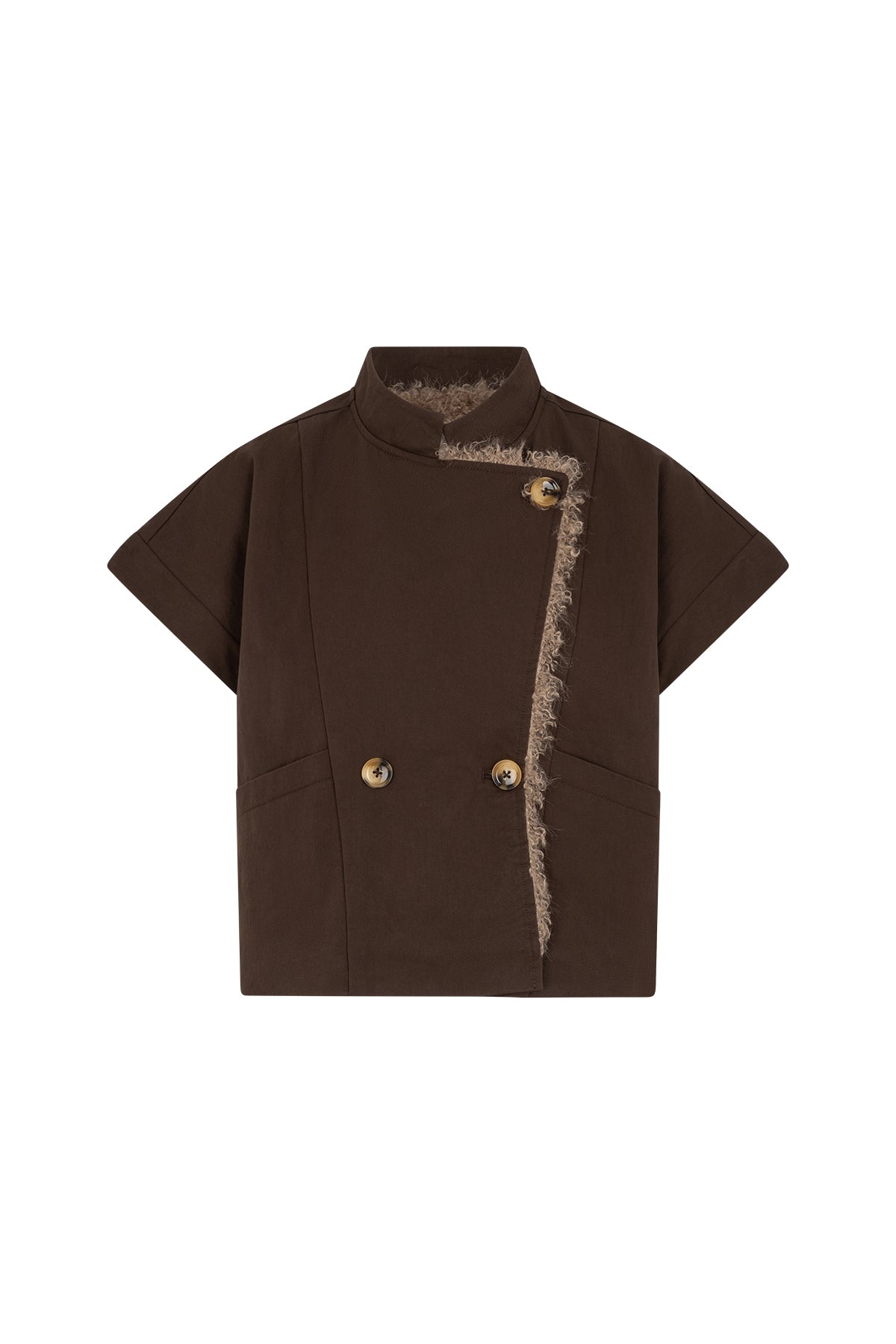 CILLY Waxed poncho Top chocolat