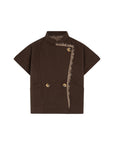 CILLY Waxed poncho Top chocolat
