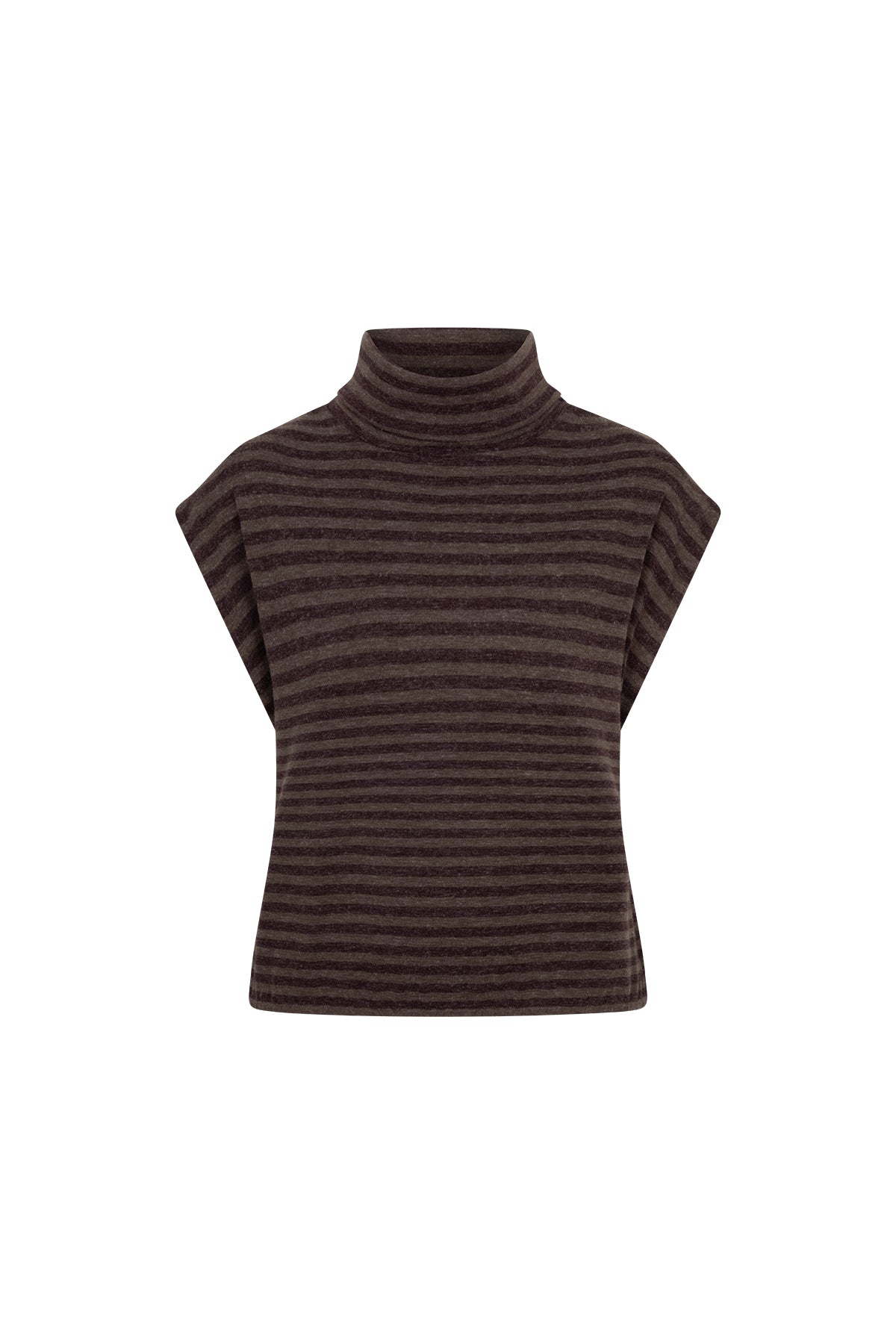 CIBBIE Sleeveless coll top chocolat