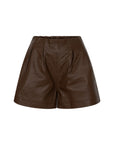 KISOL Leather shorts chocolat