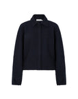 PILLI Blind placket top with collar night blue