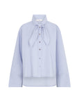 KARMEL Poplin shirt with bow collar light blue