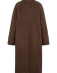 CIBERE Woolen silk long coat chocolat