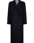 MATTIN Woolen double breated long coat night blue