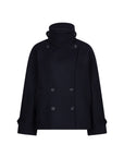 MATHO Short double breasted woolen coat night blue