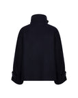 MATHO Short double breasted woolen coat night blue