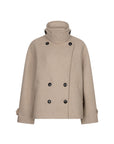 MATHO Short double-breasted wool coat vintage brown